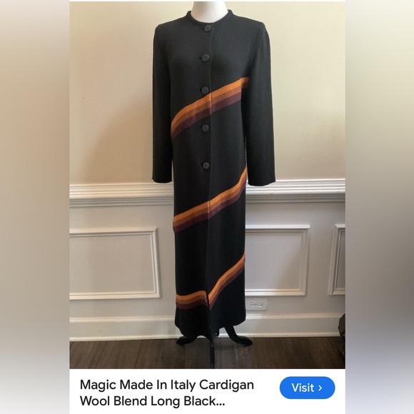Made in Italy 🇮🇹 Magic Black and Orange Trench Coat Sleek Design - Picture 1 of 7